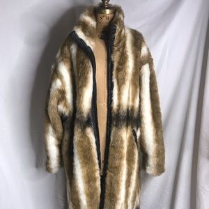 Fur trench coat/ reversible